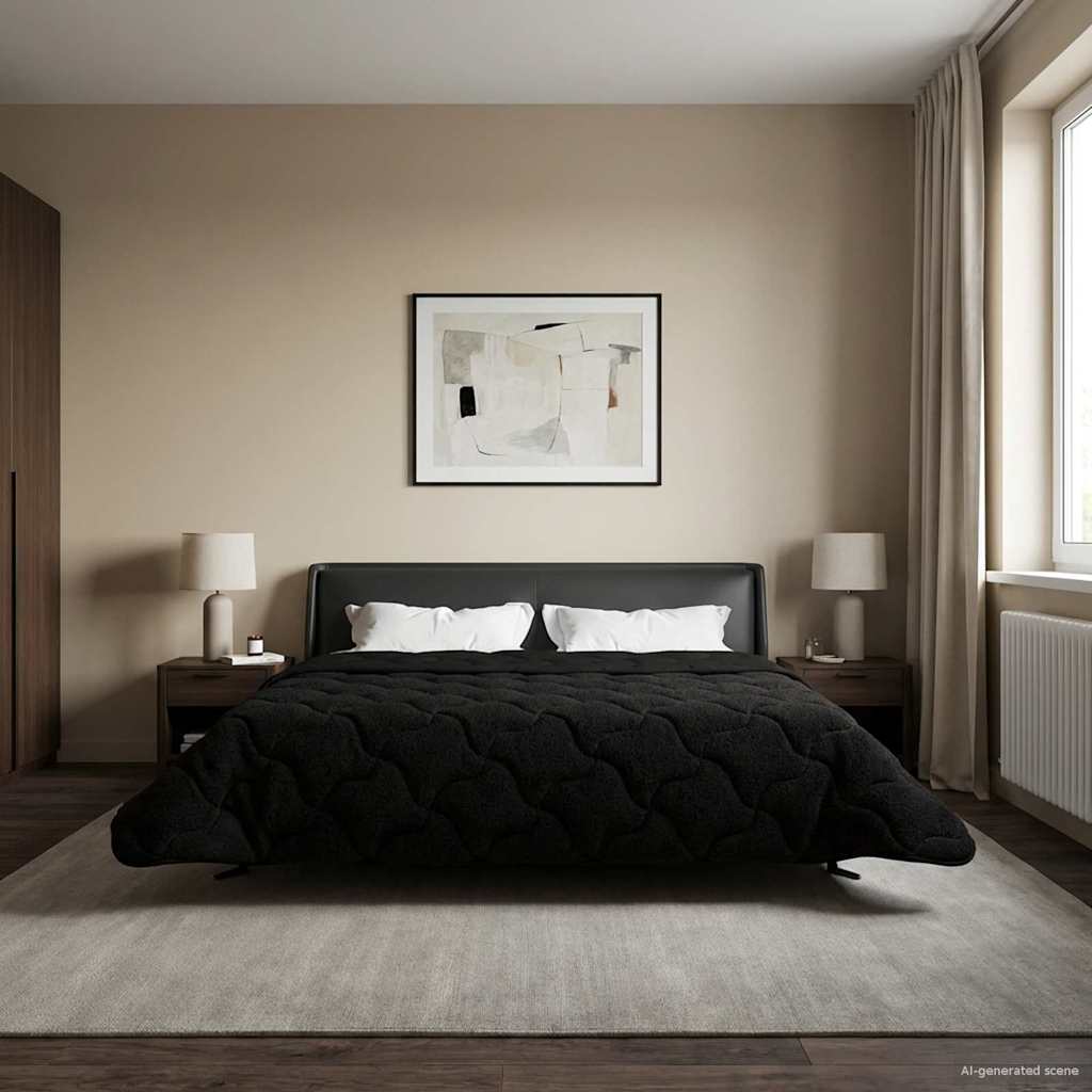 Piumone Completo Annuale Trapuntato Nero 240 x 260 cm
