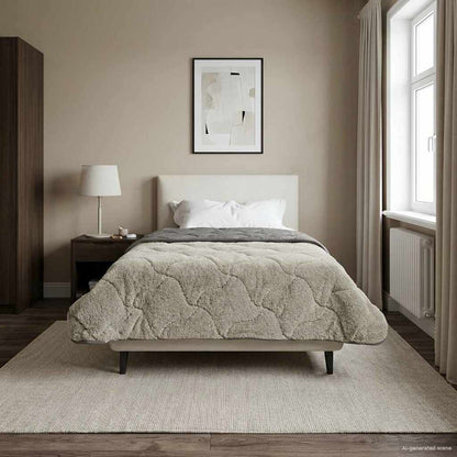 Duvet Invernale 135 x 200 cm Inverno Grigio chiaro Traspirante