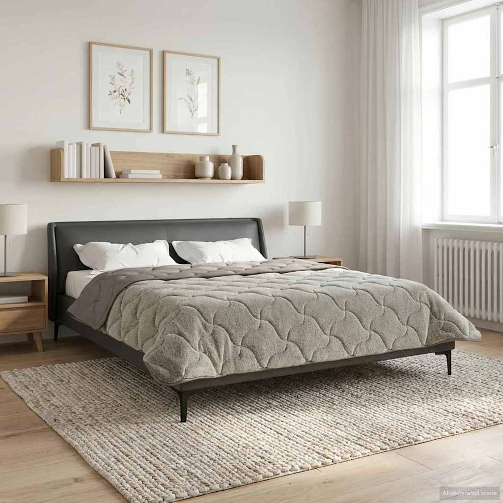Duvet Invernale 200 x 220 cm Inverno Grigio chiaro Traspirante