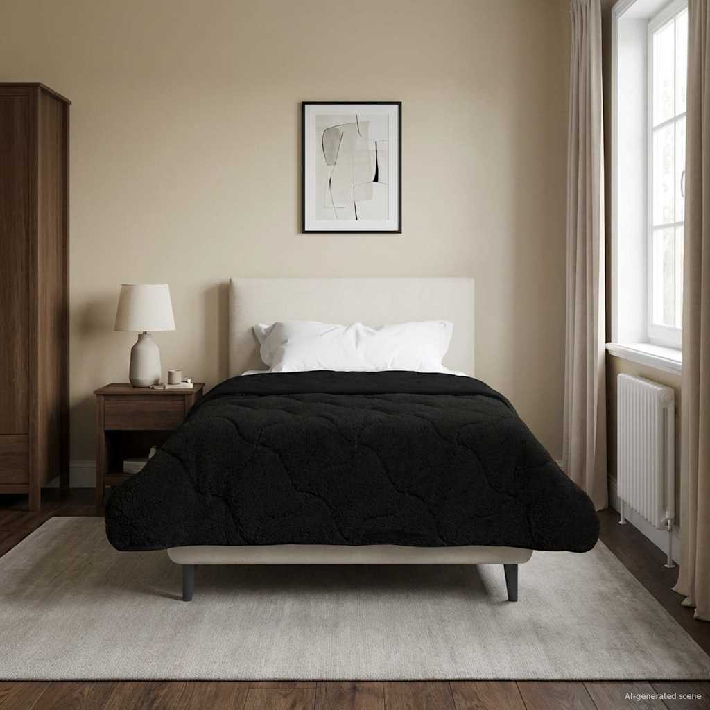 Duvet Invernale 140 x 220 cm Inverno Nero Traspirante