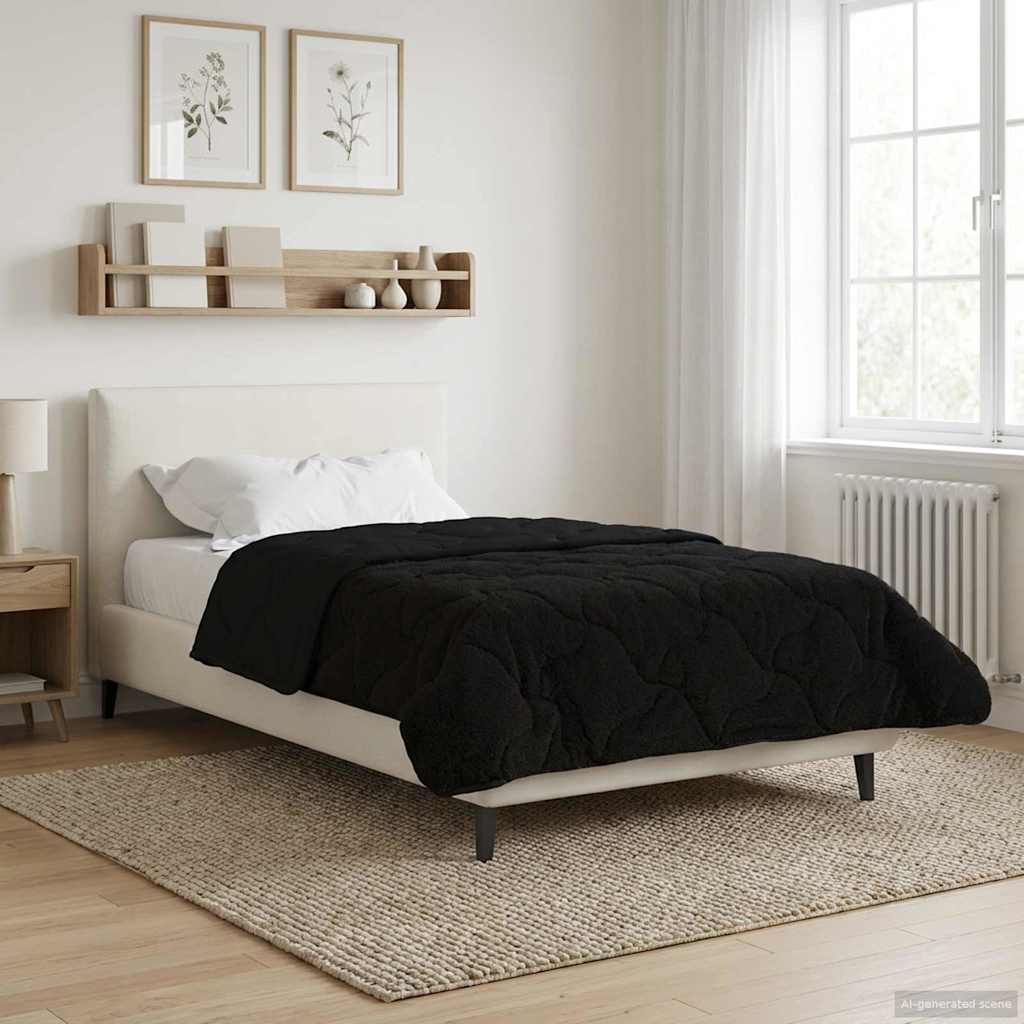Duvet Invernale 155 x 220 cm Inverno Nero Traspirante