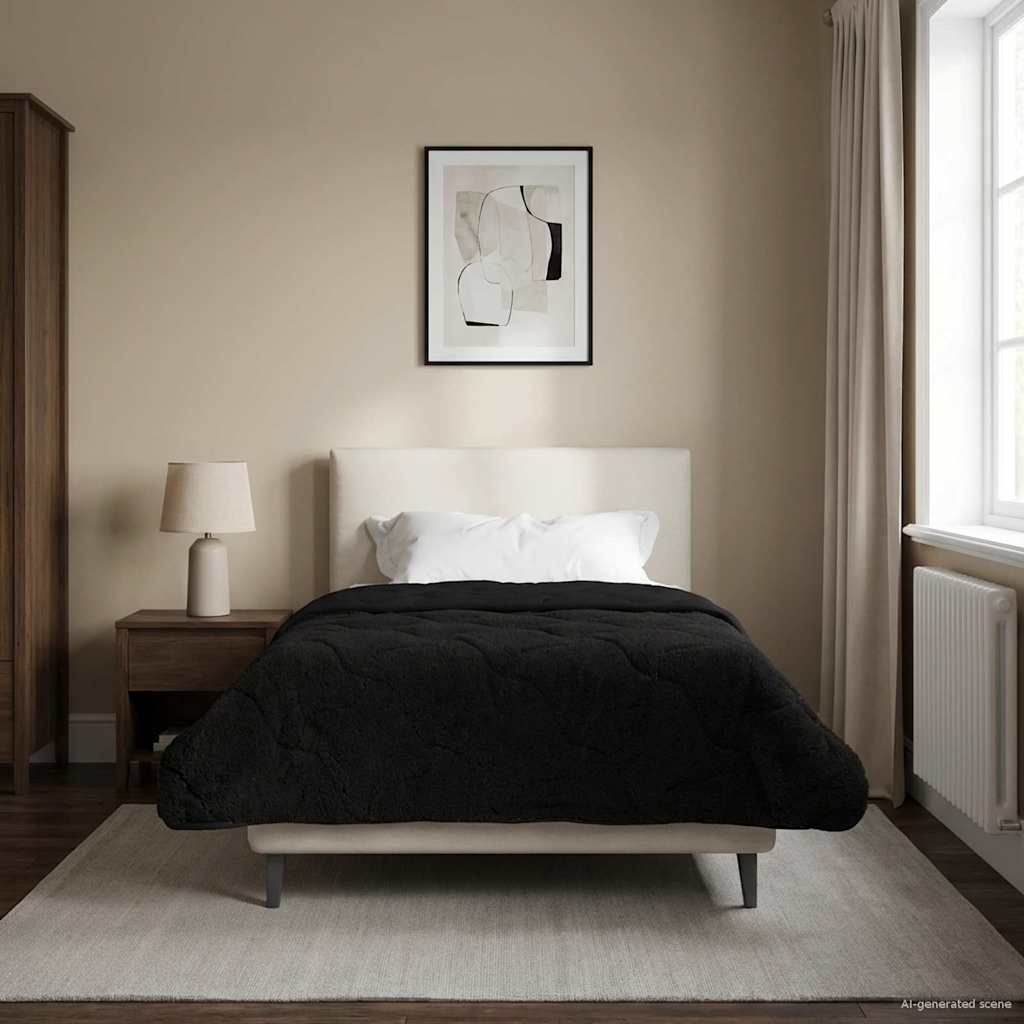 Duvet Invernale 155 x 220 cm Inverno Nero Traspirante