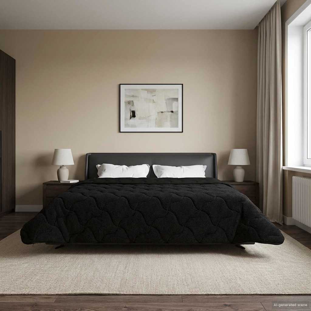 Duvet Invernale 200 x 220 cm Inverno Nero Traspirante