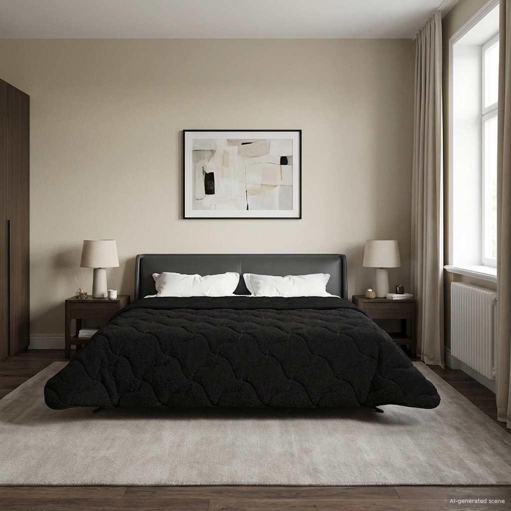 Duvet Invernale 220 x 240 cm Inverno Nero Traspirante