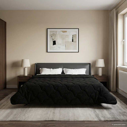Duvet Invernale 220 x 260 cm Inverno Nero Traspirante