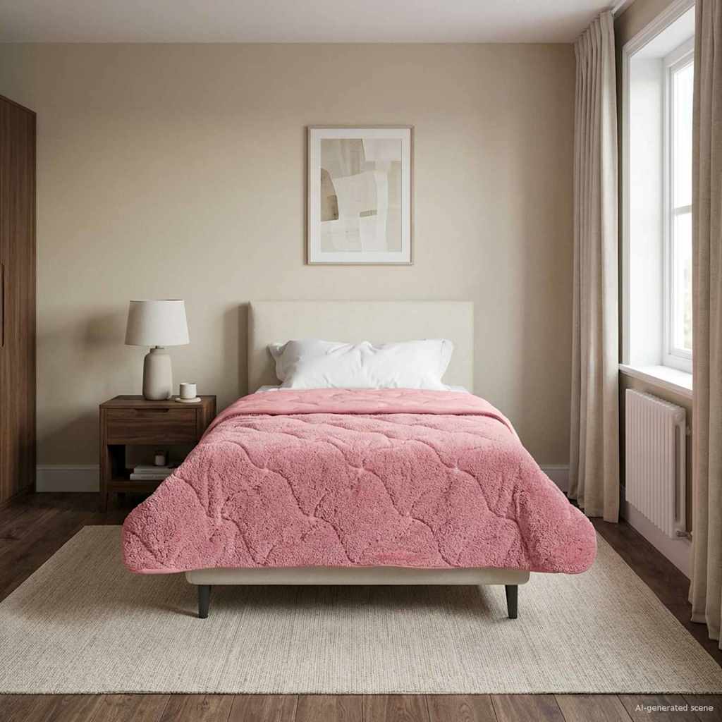 Duvet Invernale 155 x 200 cm Inverno Rosa Traspirante