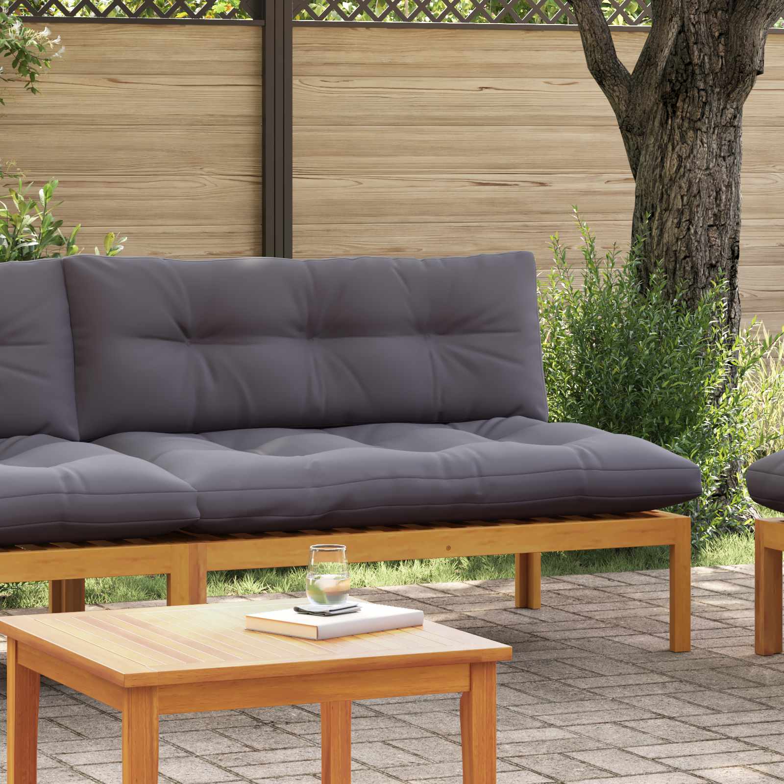 Unità Divano Centrale Grigio Naturale e Scuro 120 x 80 x 82 cm | homemem39