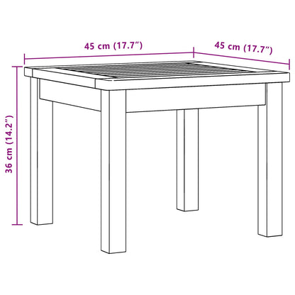 Tavolino da salotto Acacia chiaro 45 x 45 x 36 cm