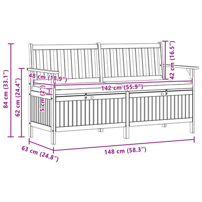 Panchina con contenitore con cuscino con porta 148 x 63 x 84 cm | homemem39