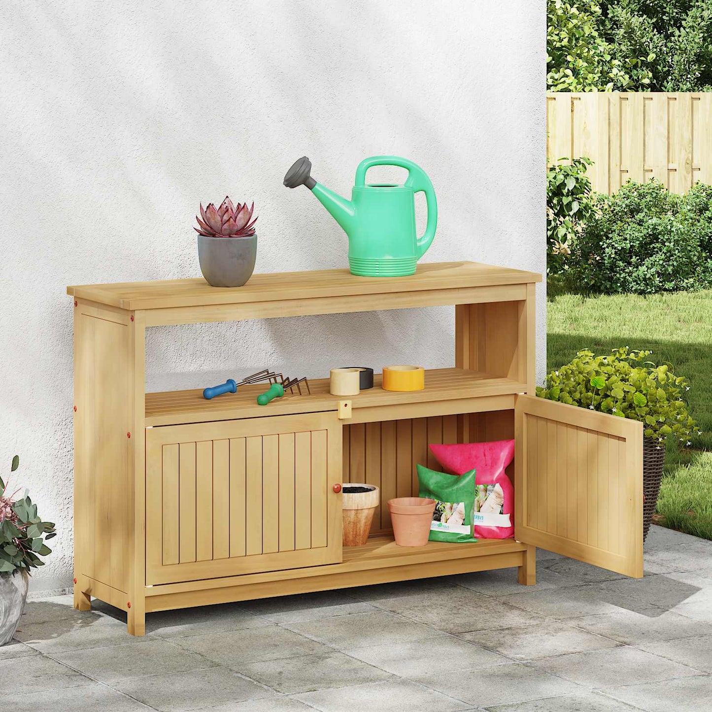 Tavolo consolle da giardino Acacia chiaro 110 x 35 x 75 cm | homemem39