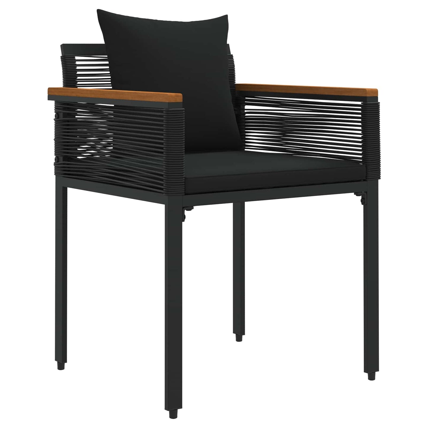 Set di Mobili da Esterno con cuscino 4 pcs Nero polyrattan | homemem39
