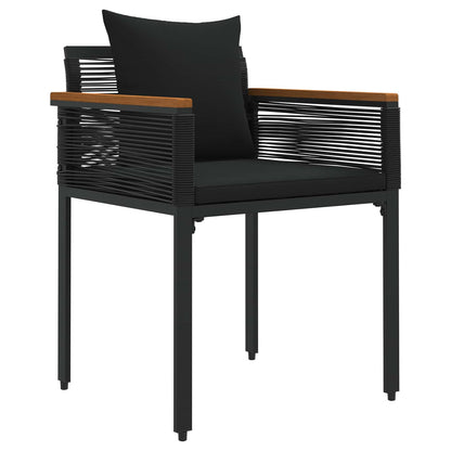 Set di Mobili da Esterno con cuscino 4 pcs Nero polyrattan | homemem39