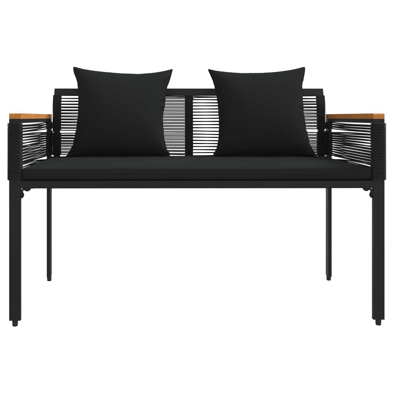 Set di Mobili da Esterno con cuscino 4 pcs Nero polyrattan | homemem39