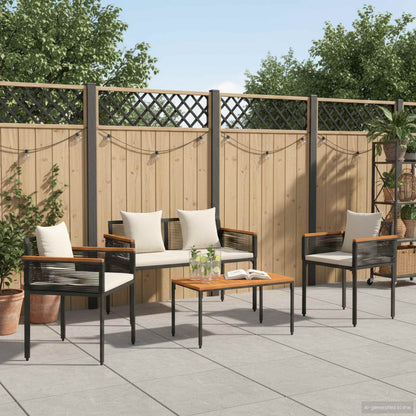 Set di Mobili da Esterno Nero e Bianco Crema polyrattan | homemem39