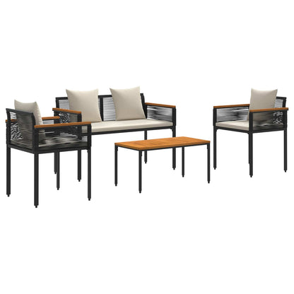 Set di Mobili da Esterno Nero e Bianco Crema polyrattan | homemem39