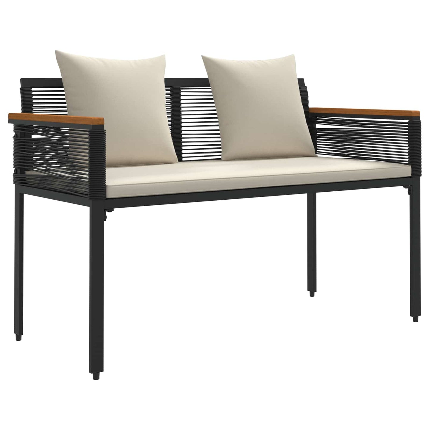 Set di Mobili da Esterno Nero e Bianco Crema polyrattan | homemem39