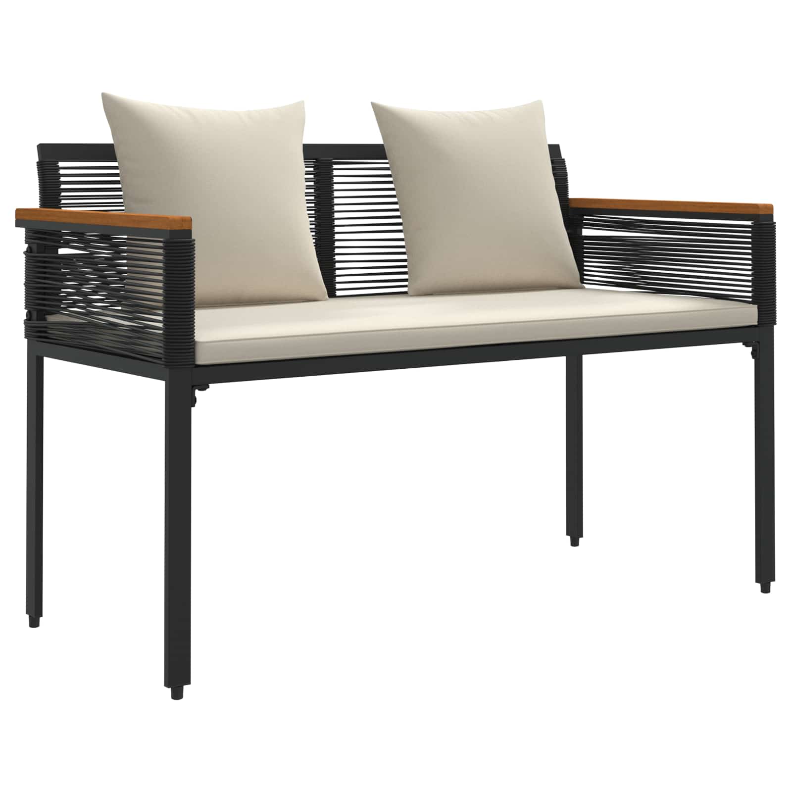 Set di Mobili da Esterno Nero e Bianco Crema polyrattan | homemem39