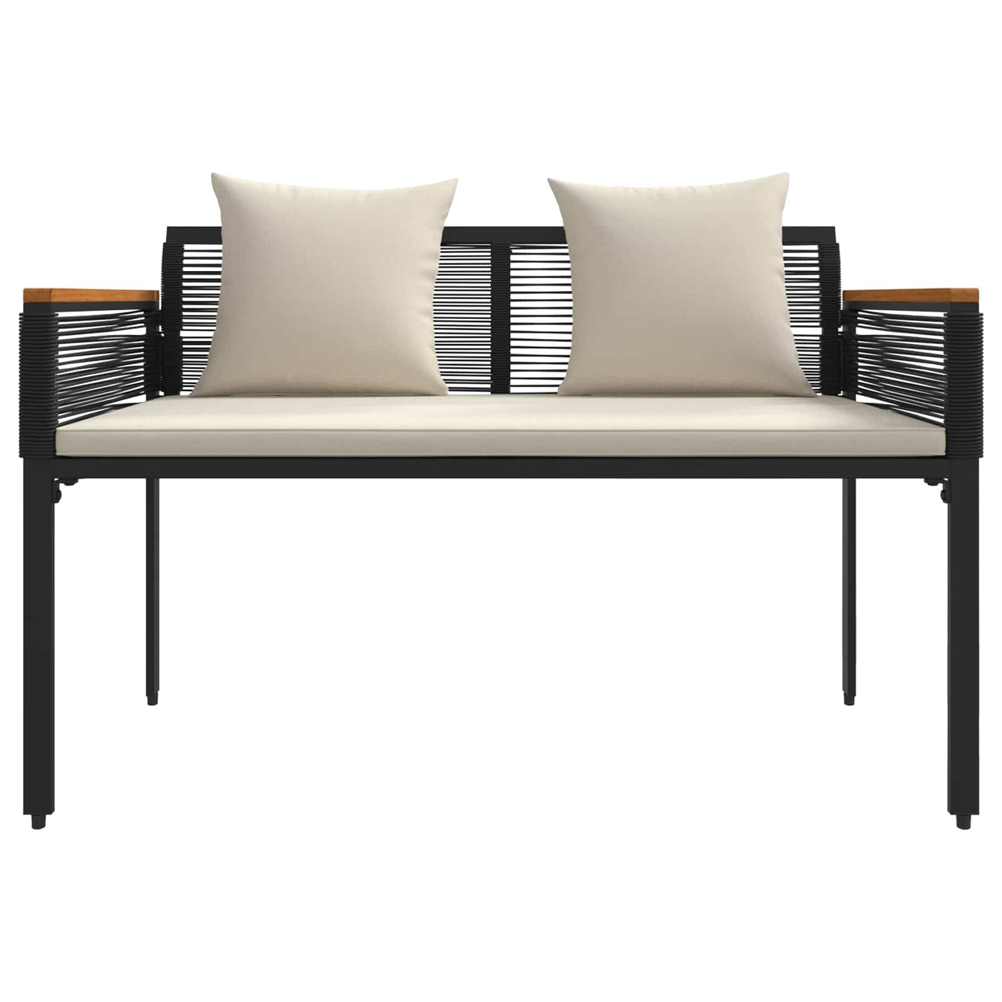 Set di Mobili da Esterno Nero e Bianco Crema polyrattan | homemem39