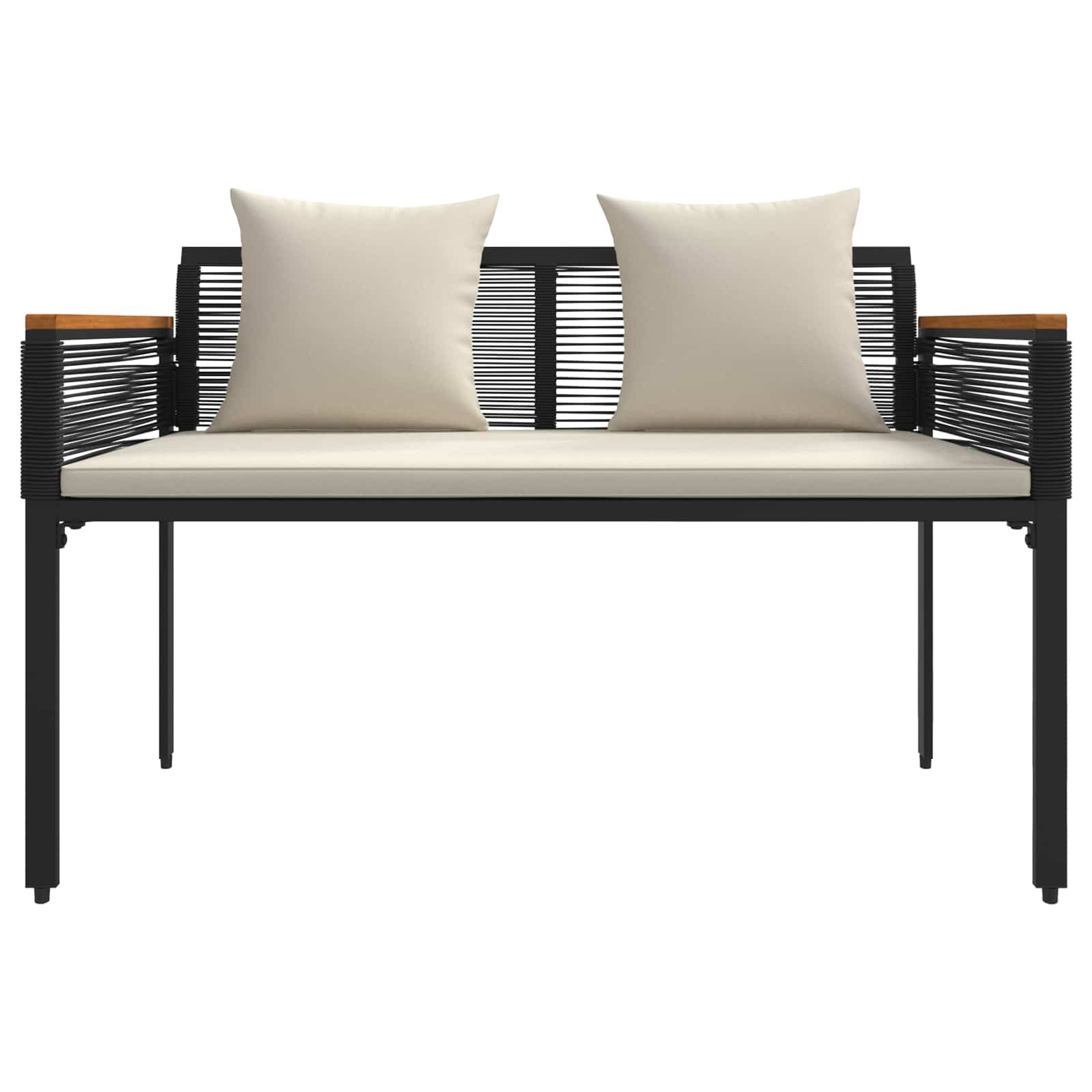 Set di Mobili da Esterno Nero e Bianco Crema polyrattan | homemem39