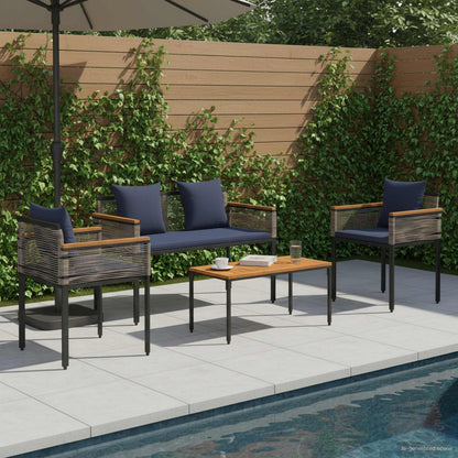 Set di Mobili da Esterno Grigio e Blu Navy polyrattan | homemem39