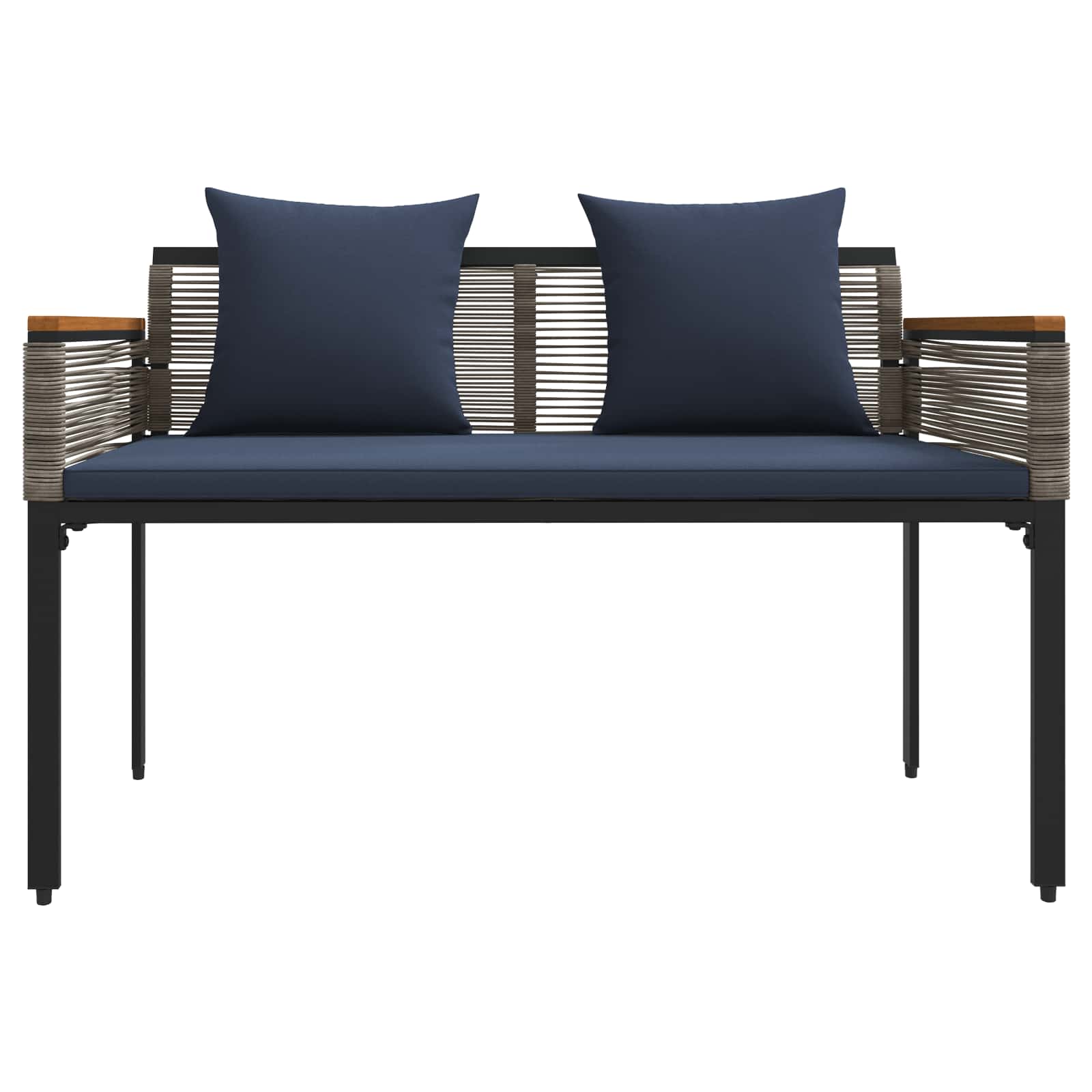 Set di Mobili da Esterno Grigio e Blu Navy polyrattan | homemem39