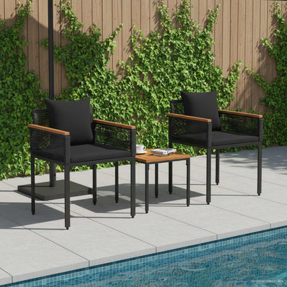 Set di Mobili da Esterno con cuscino Nero polyrattan | homemem39