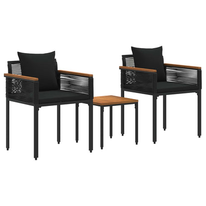 Set di Mobili da Esterno con cuscino Nero polyrattan | homemem39
