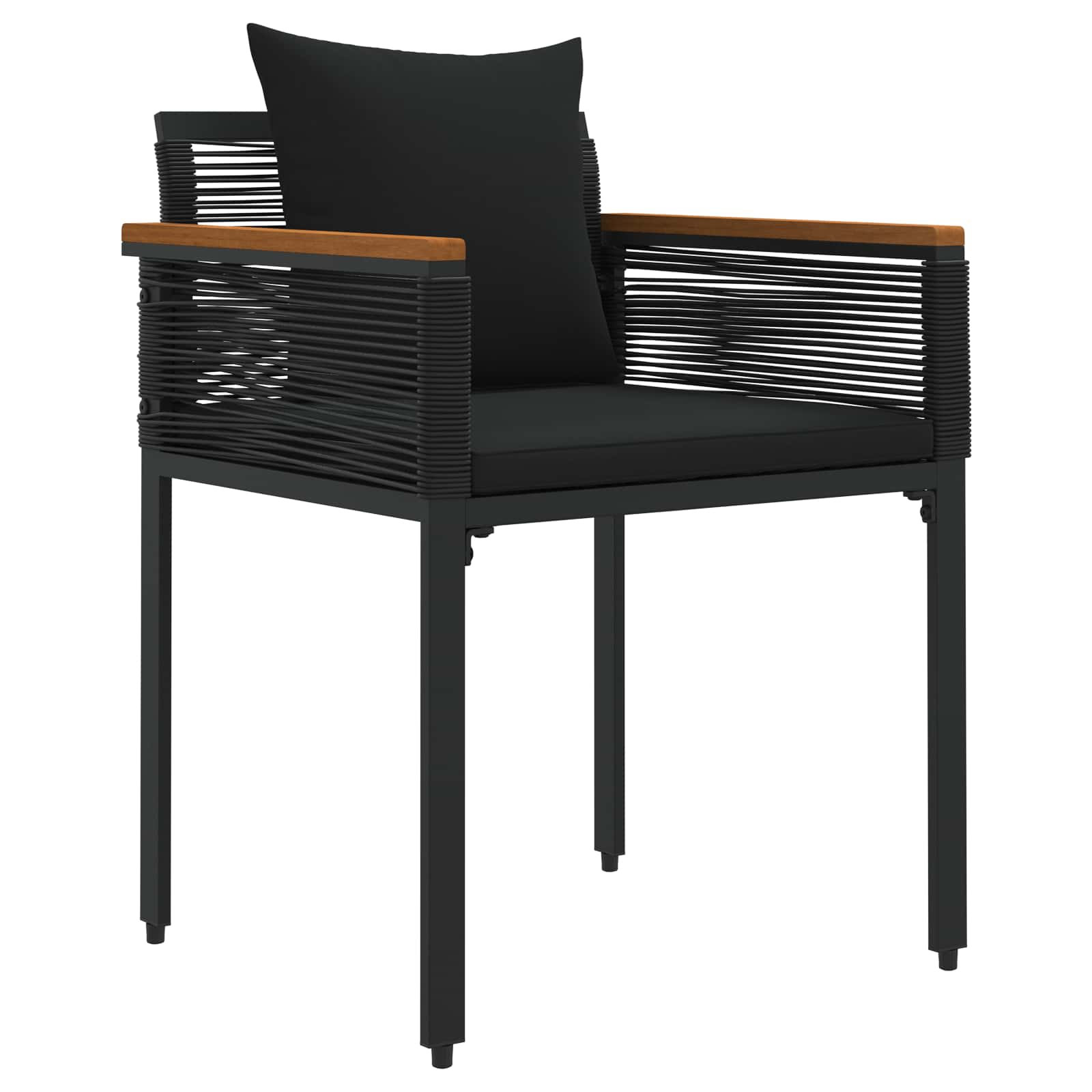 Set di Mobili da Esterno con cuscino Nero polyrattan | homemem39