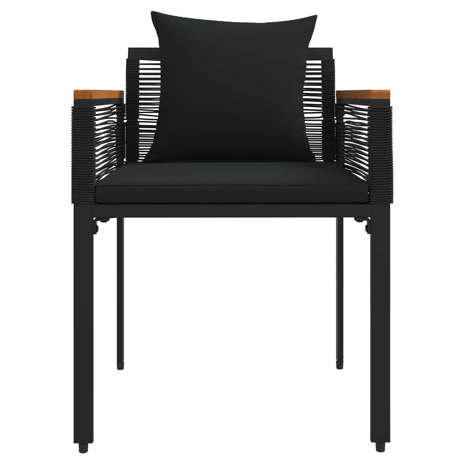 Set di Mobili da Esterno con cuscino Nero polyrattan | homemem39