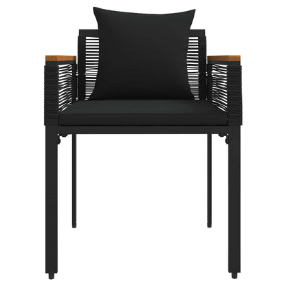 Set di Mobili da Esterno con cuscino Nero polyrattan | homemem39