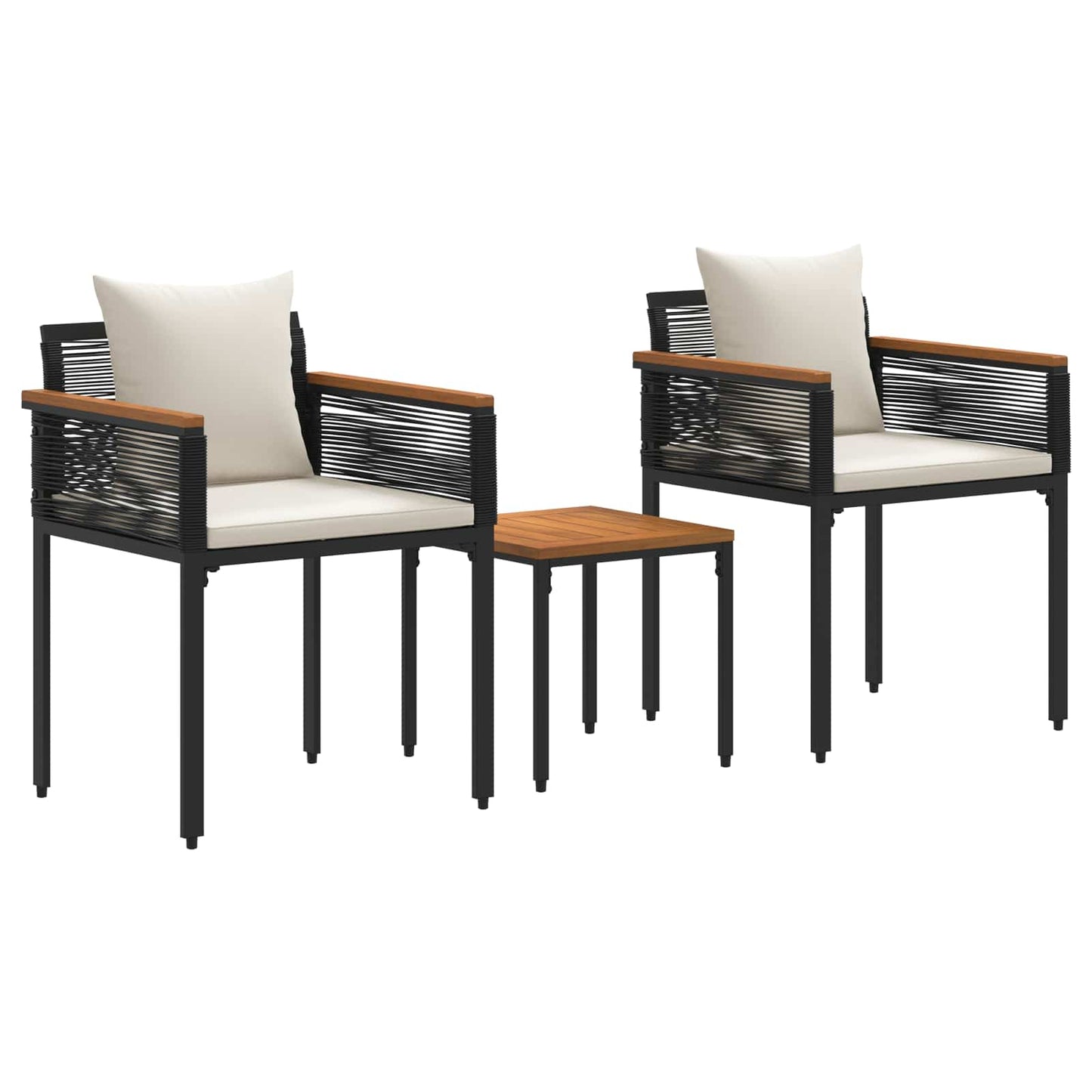 Set di Mobili da Esterno Nero e Bianco Crema polyrattan | homemem39