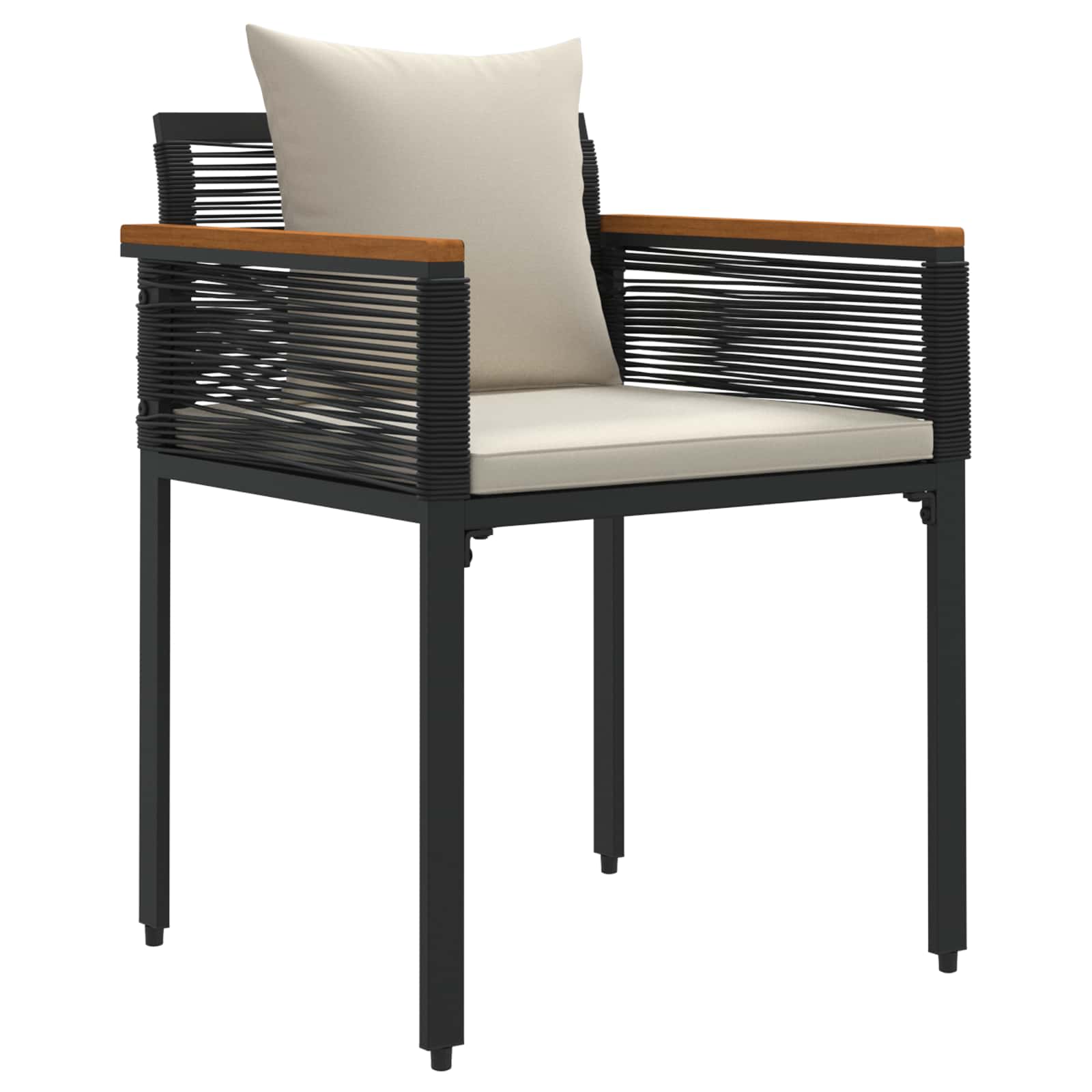 Set di Mobili da Esterno Nero e Bianco Crema polyrattan | homemem39