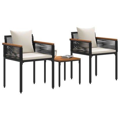 Set di Mobili da Esterno Nero e Bianco Crema polyrattan | homemem39