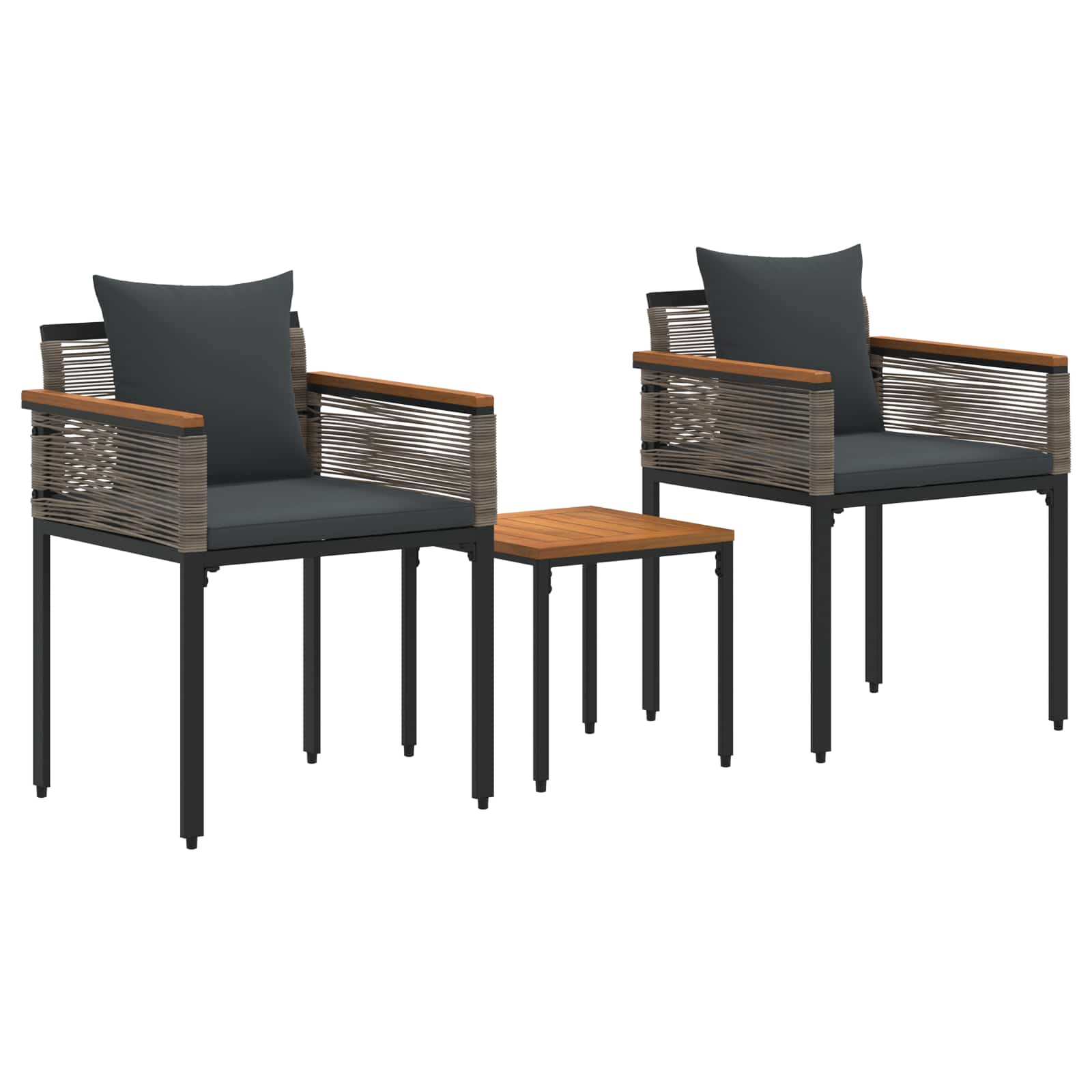 Set di Mobili da Esterno Grigio e Grigio Scuro polyrattan | homemem39