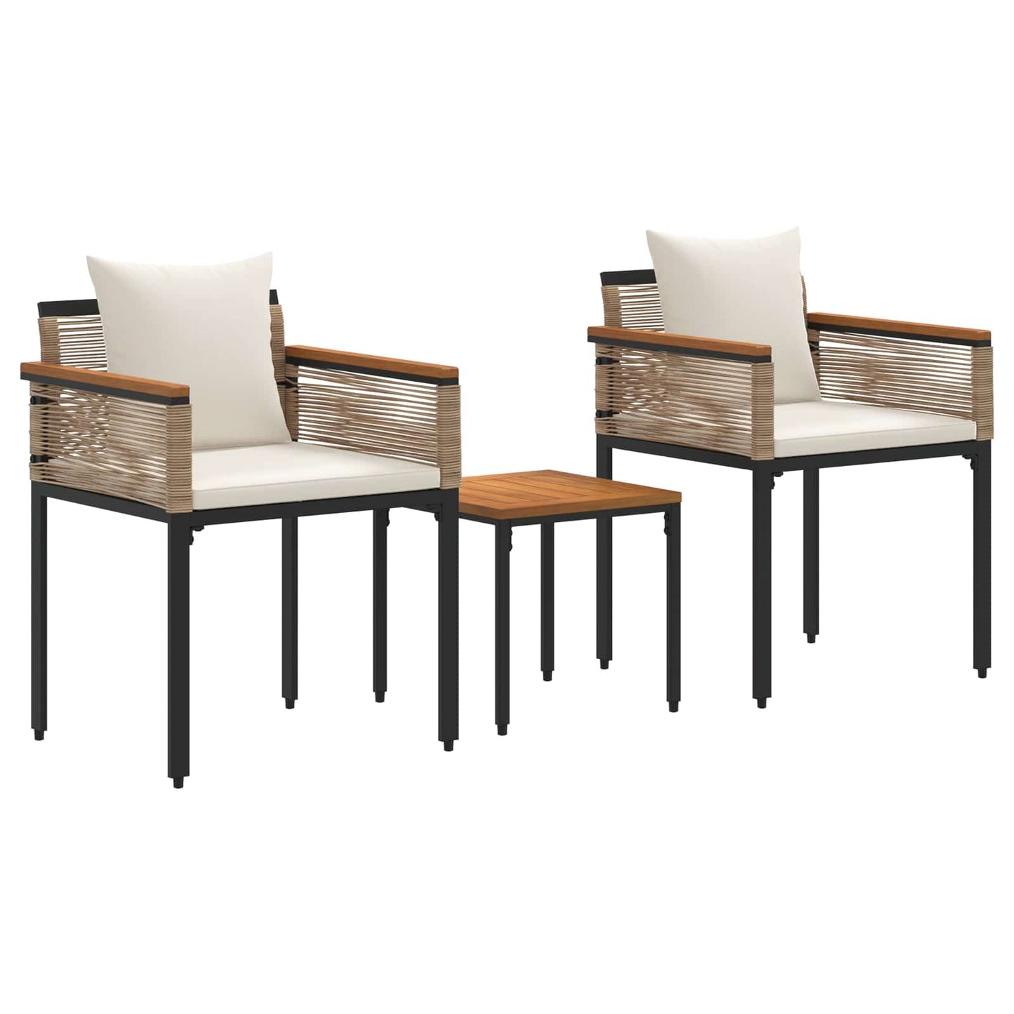 Set di Mobili da Esterno Beige e Bianco Crema polyrattan | homemem39