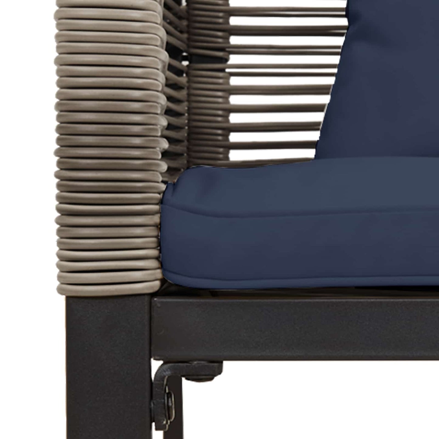 Set di Mobili da Esterno Grigio e Blu Navy polyrattan | homemem39