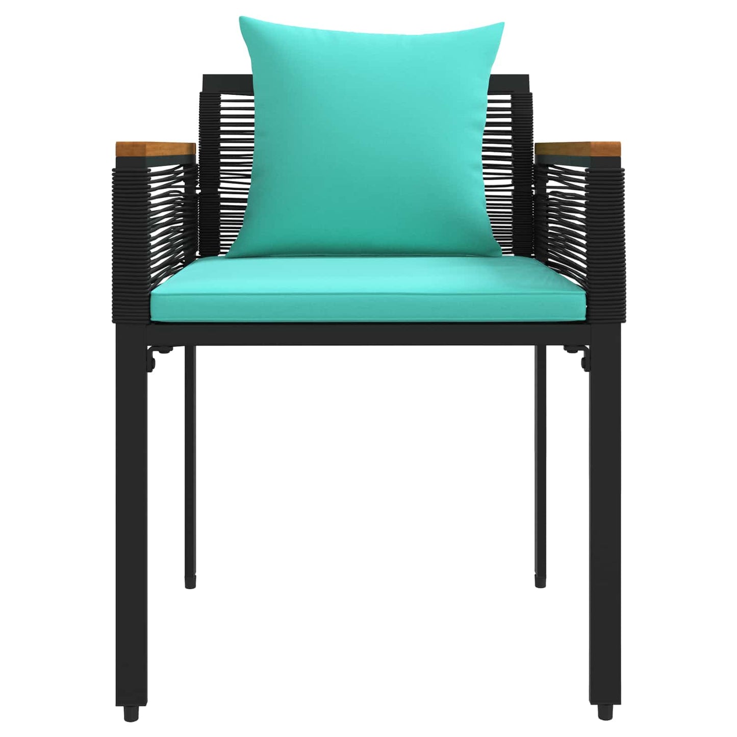 Set di Mobili da Esterno con cuscino Nero e Turchese polyrattan | homemem39