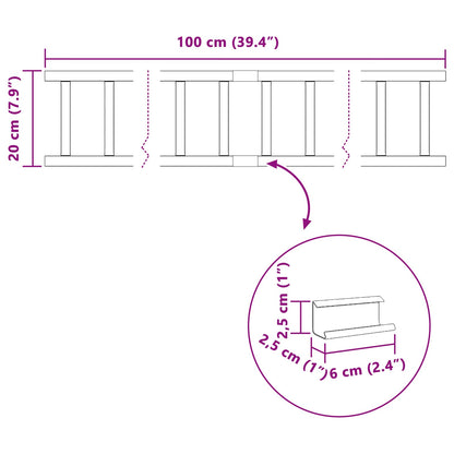 Guardia per neve sul tetto Antracite 100 x 2,5 x 20 cm Acciaio | homemem39