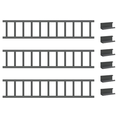 Guardia per neve sul tetto Antracite 300 x 2,5 x 20 cm Acciaio | homemem39