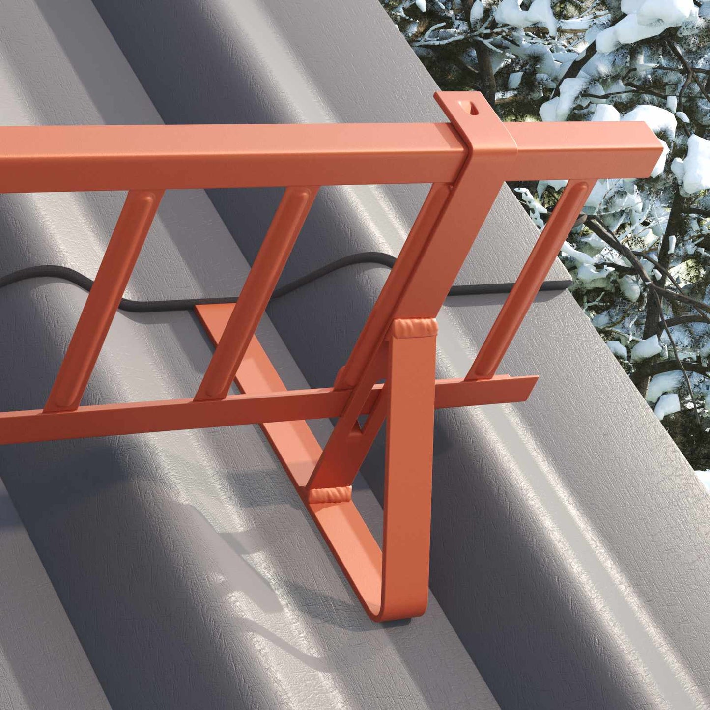 Guardia per neve sul tetto Rosso 300 x 29,5 x 34,5 cm Acciaio | homemem39