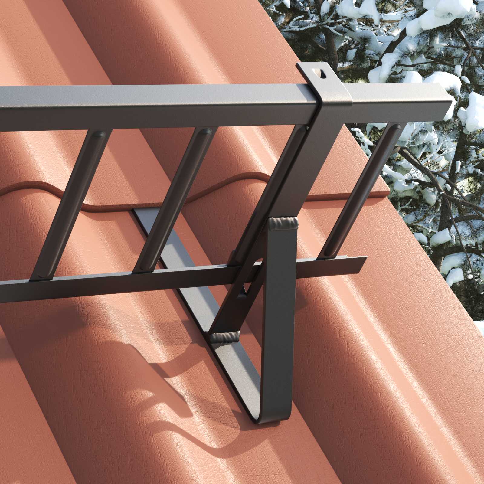 Supporto per guardia della neve Nero 29,5 x 3 x 34,5 cm Acciaio | homemem39