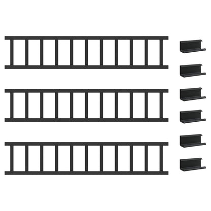 Guardia per neve sul tetto Nero 300 x 2,5 x 20 cm Acciaio | homemem39