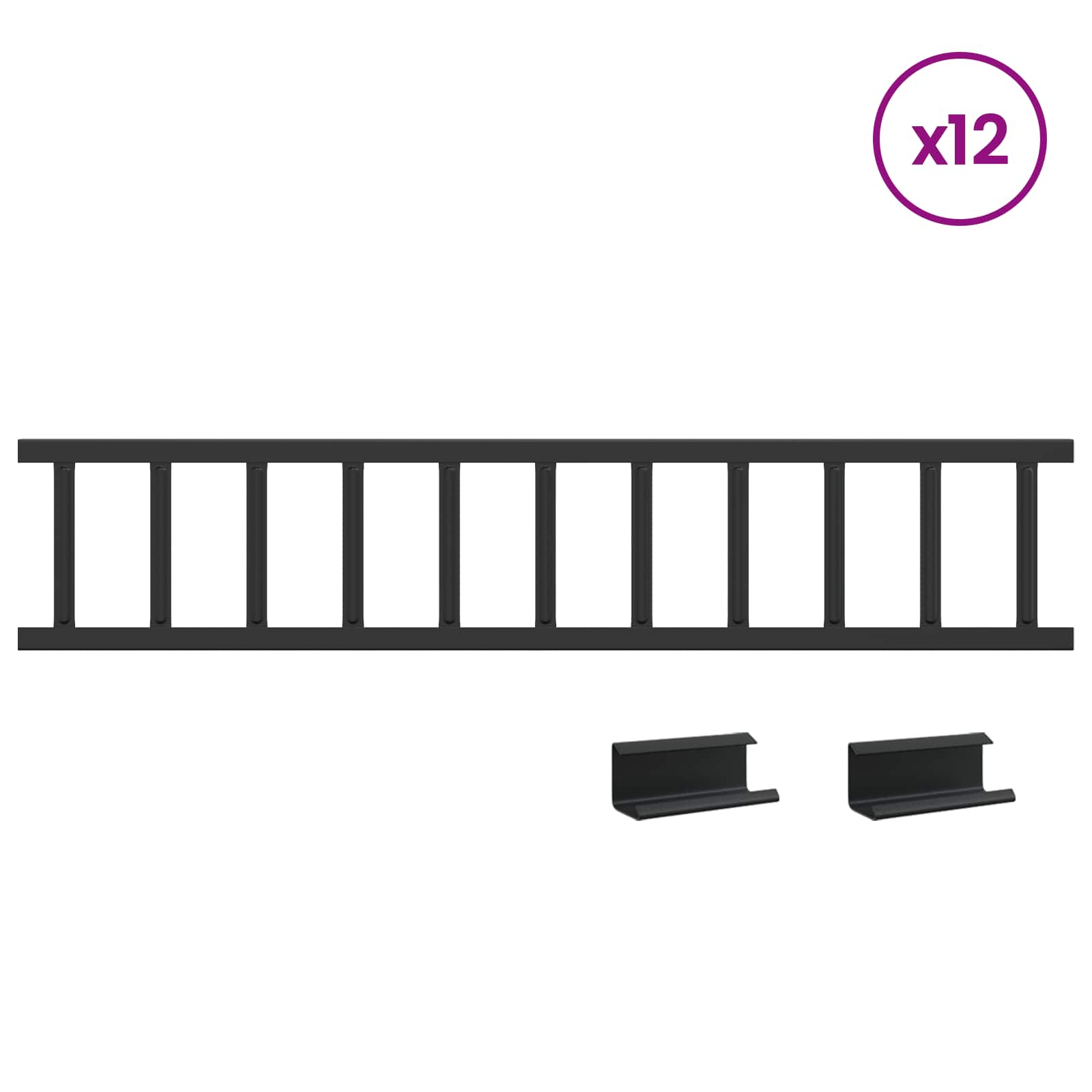 Guardia per neve sul tetto 1200 x 2,5 x 20 cm Acciaio | homemem39