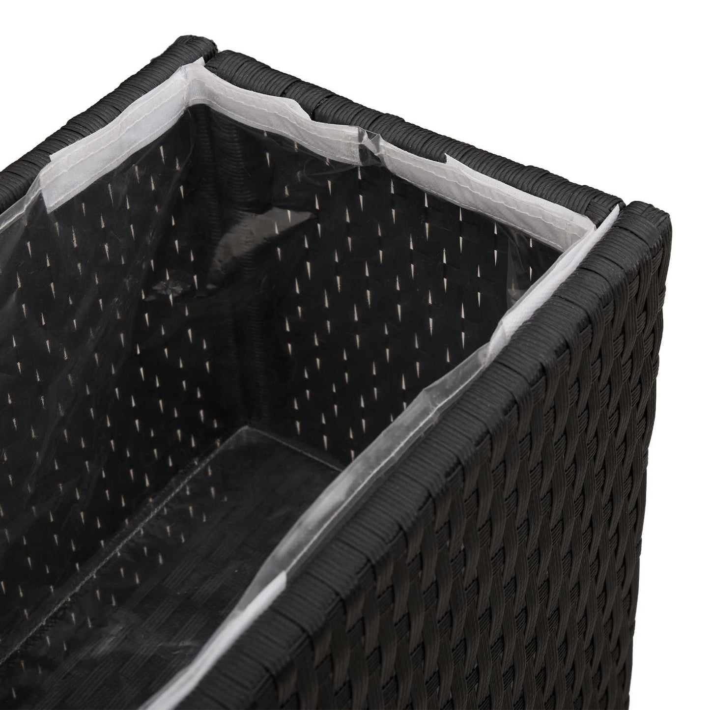 Vasetto alto Nero 55 x 22 x 70 cm polyrattan | homemem39