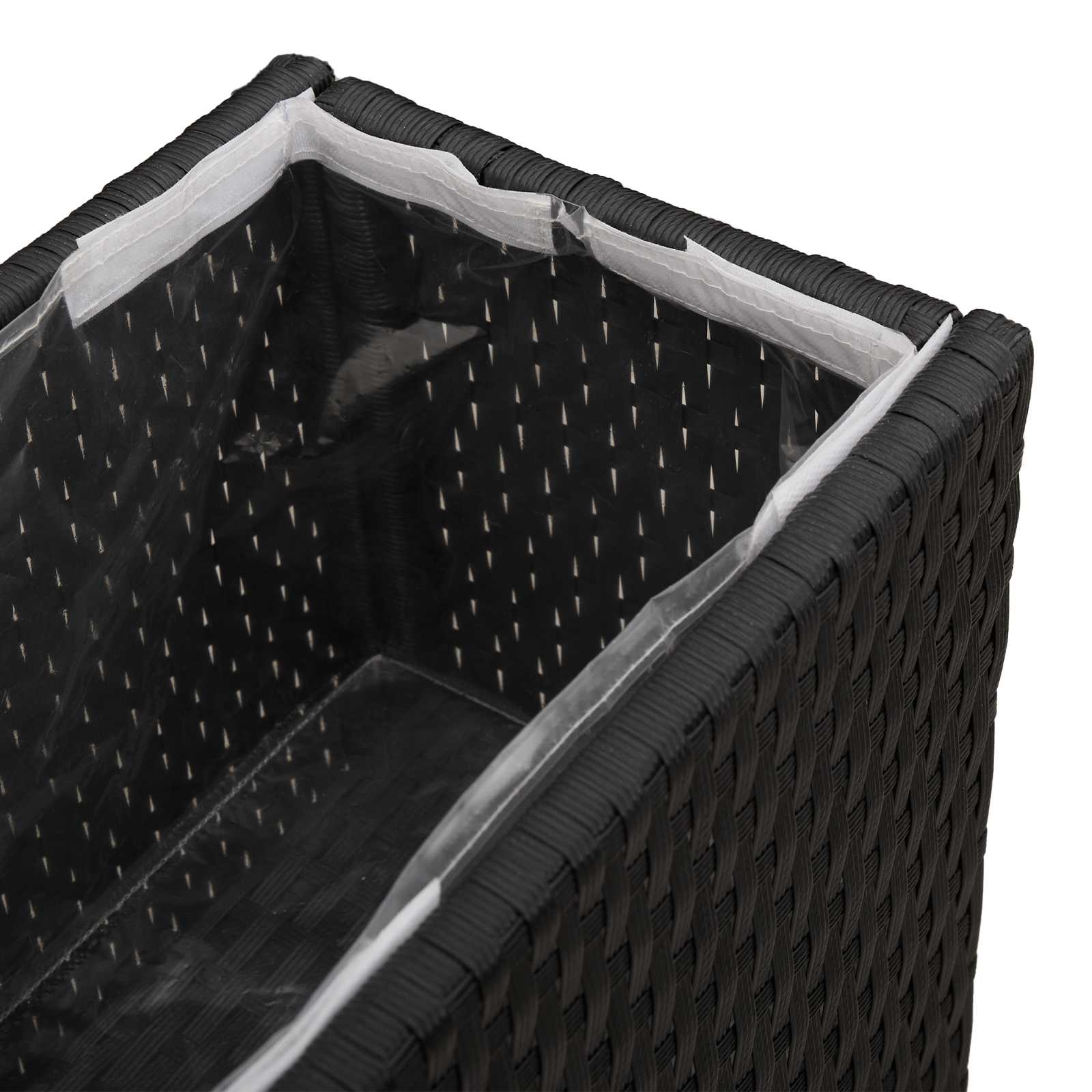 Vasetto alto Nero 55 x 22 x 70 cm polyrattan | homemem39