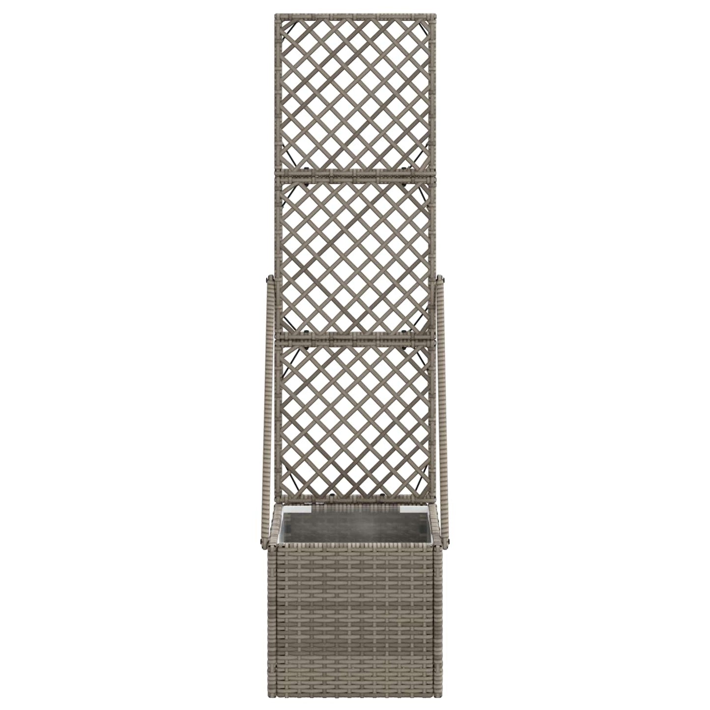 Vaso da Giardino con Trellis Grigio 35 x 30 x 135 cm polyrattan | homemem39