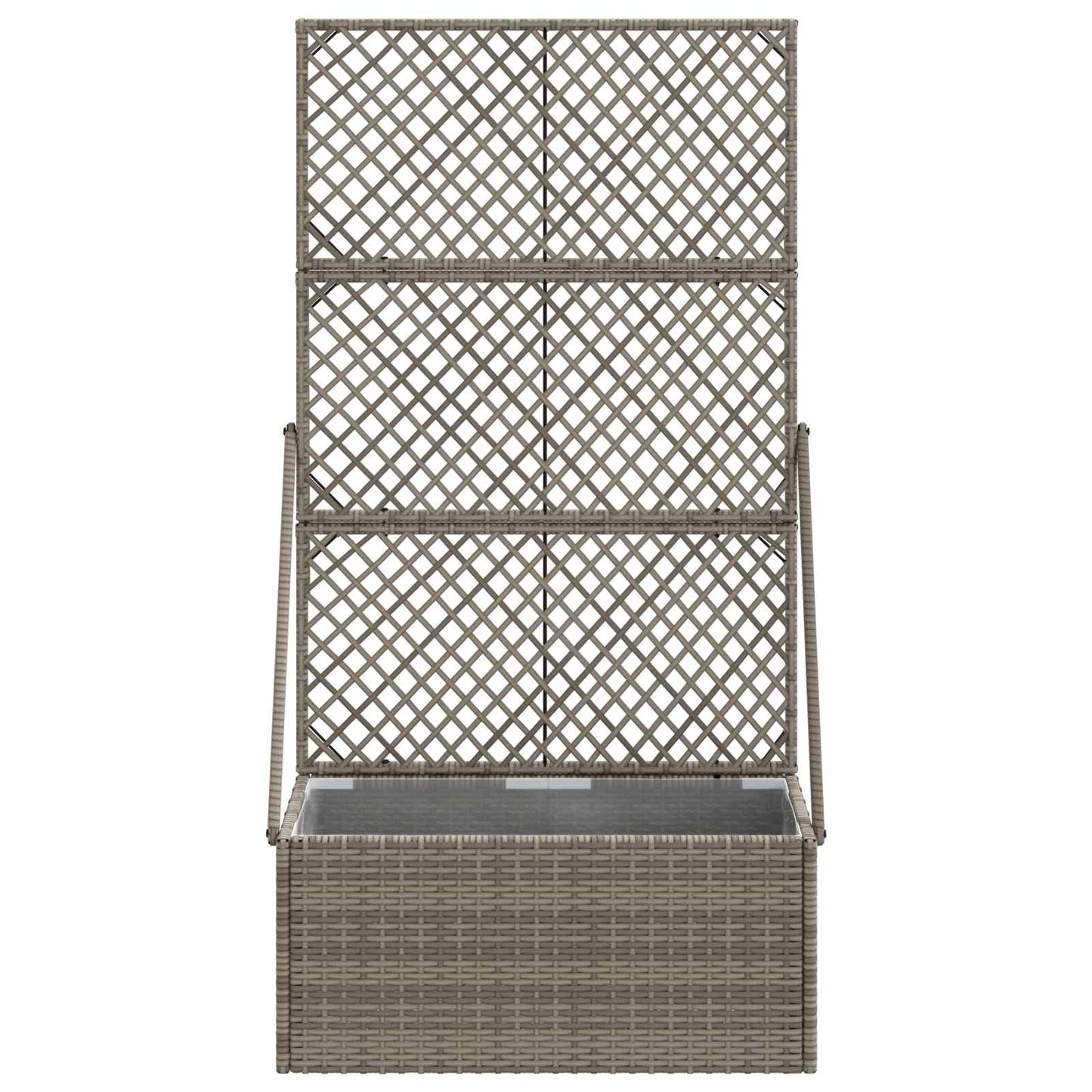 Vaso da Giardino con Trellis Grigio 70 x 30 x 135 cm polyrattan | homemem39