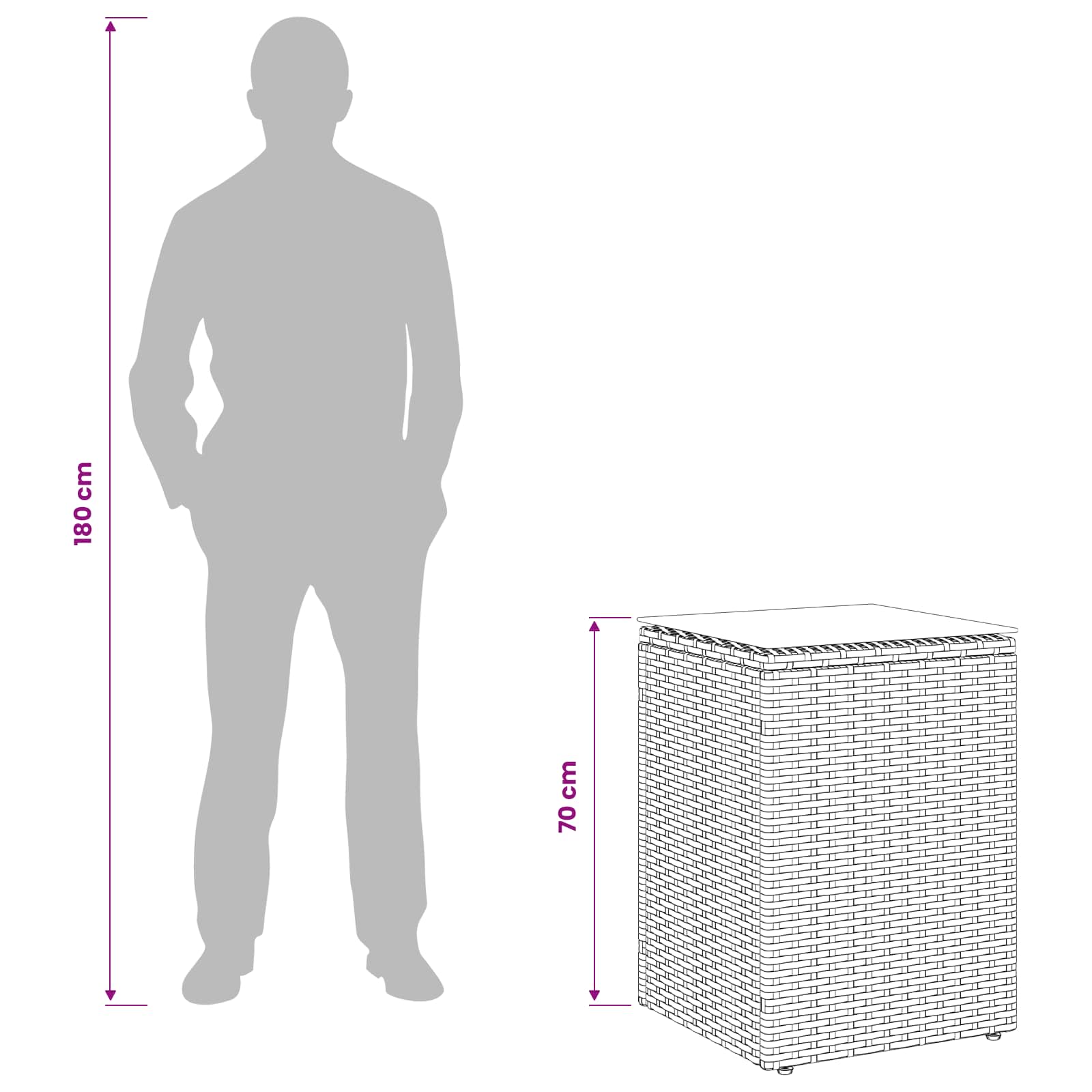 Tavolo laterale Nero polyrattan | homemem39