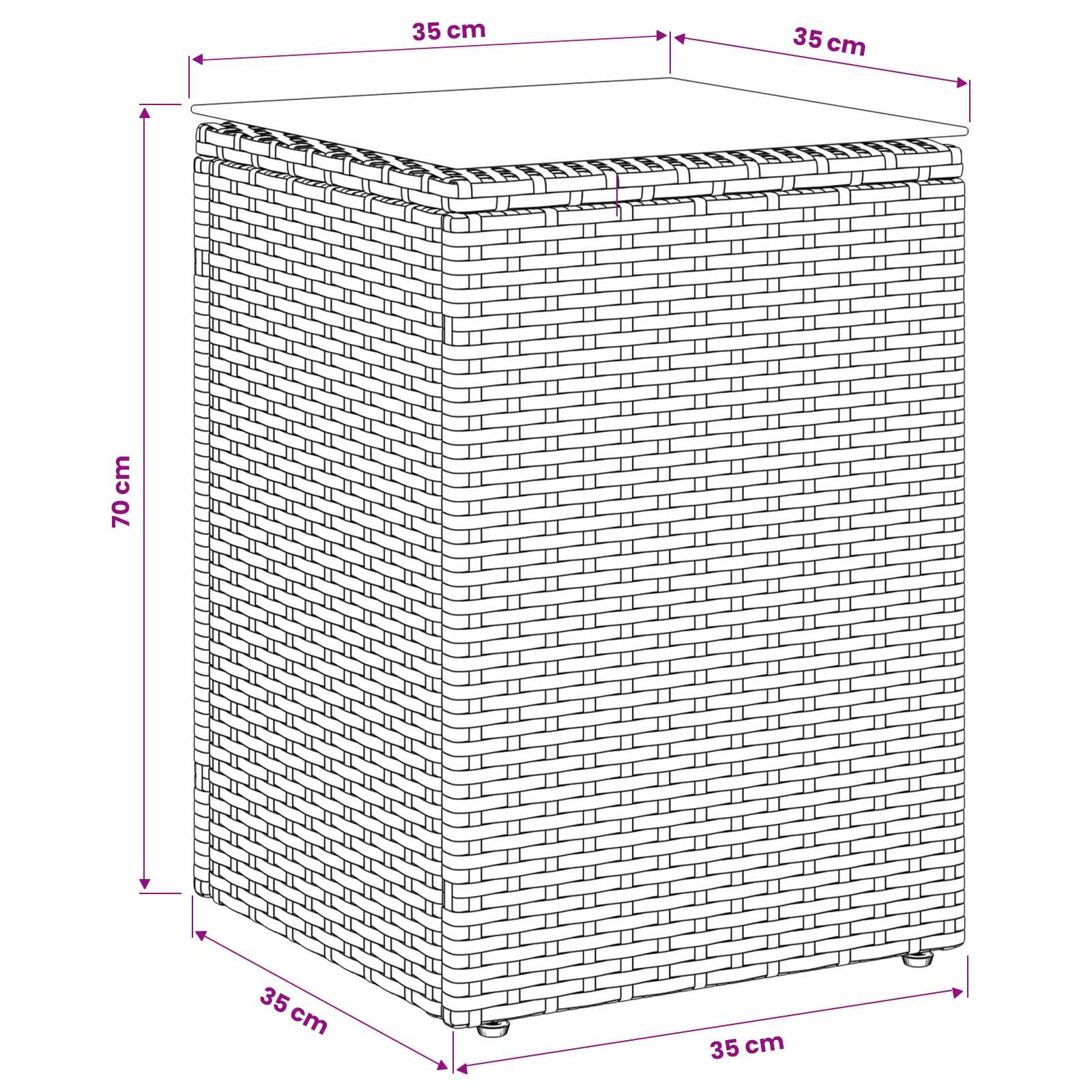 Tavolo laterale Nero polyrattan | homemem39