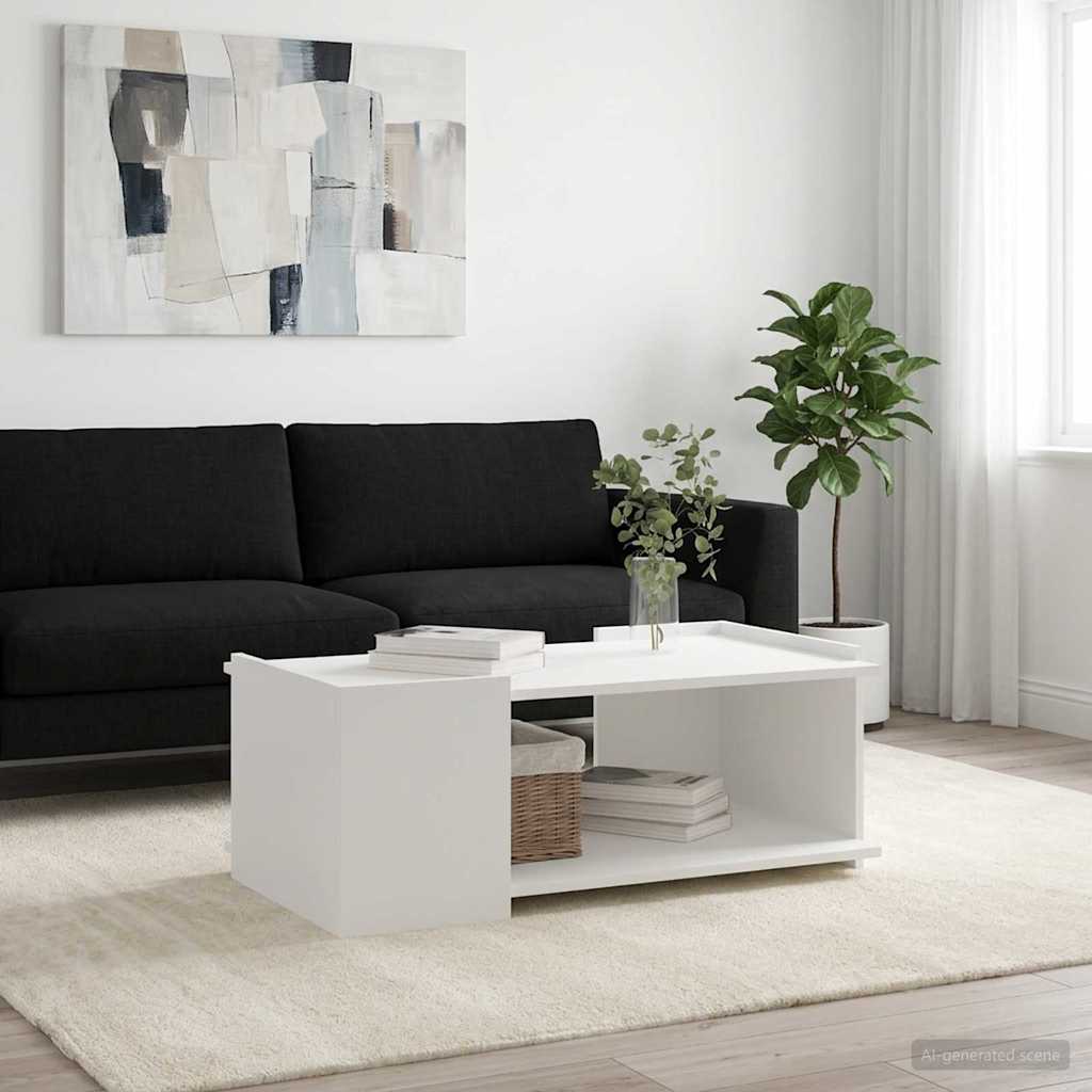 Tavolino da salotto Bianco 90 x 50 x 33 cm Legno ingegnerizzato